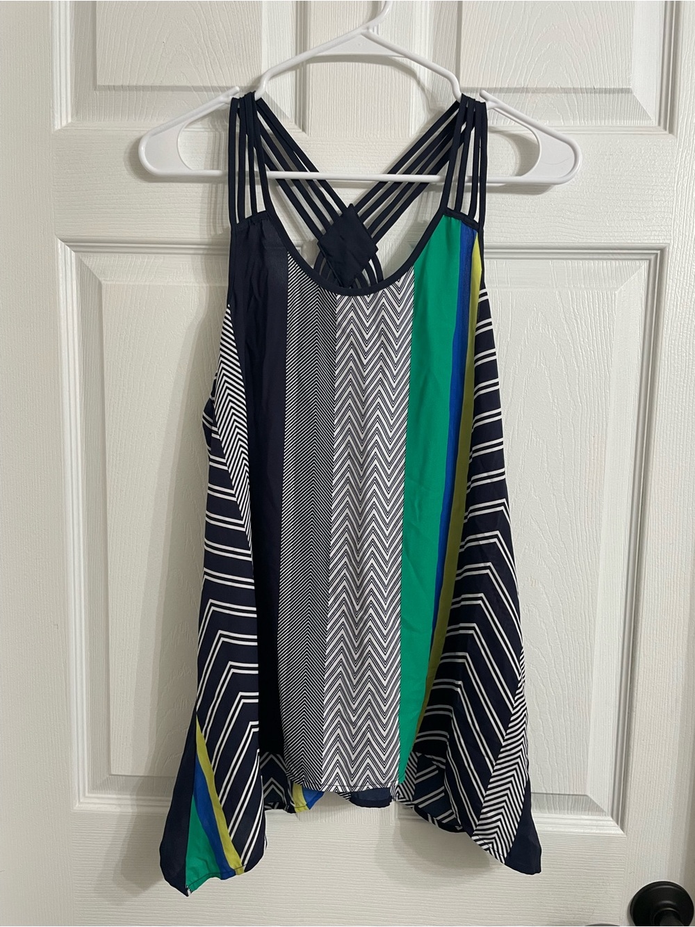 Maurices Navy, Green & Teal Strappy-Back Women's Tank Top